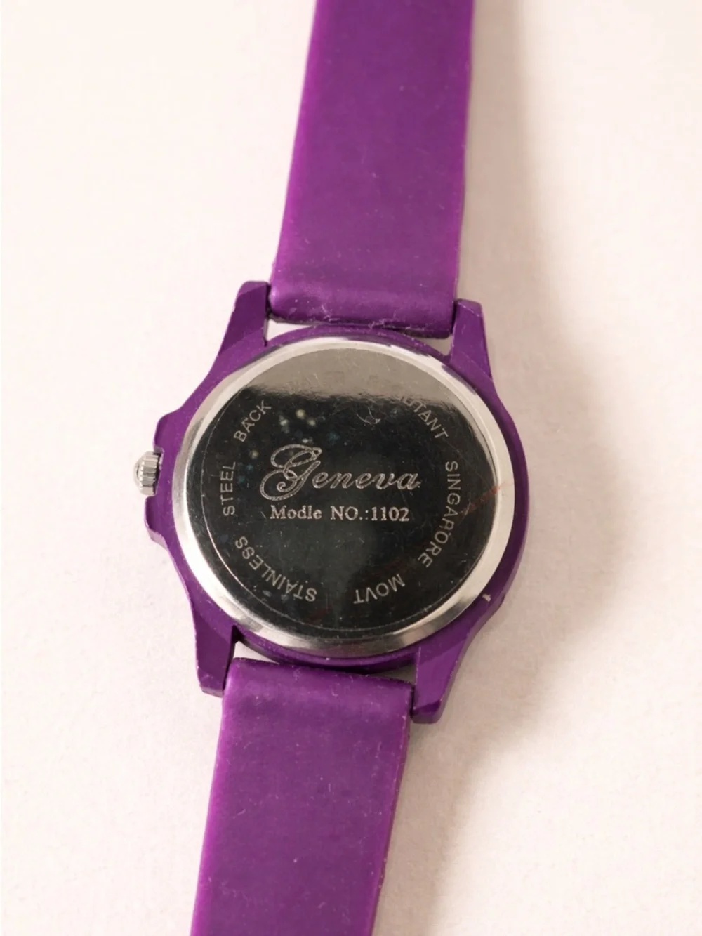 Geneva LSU Tigers Ladies Purple Rhinestone Watch | Silicone Band | Model 1102